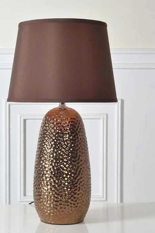 Brown - Luxurious Textured Design Table Lamp (25.6")