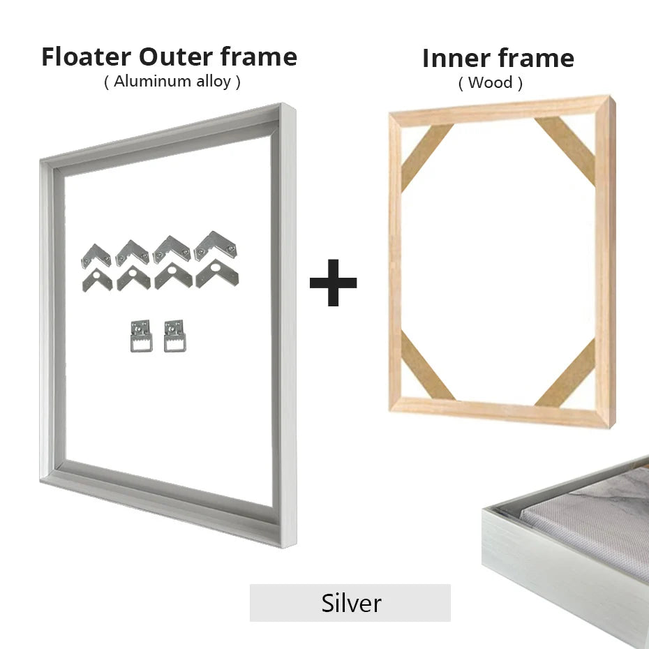 White - Contemporary Canvas Floater Frame DIY Kit