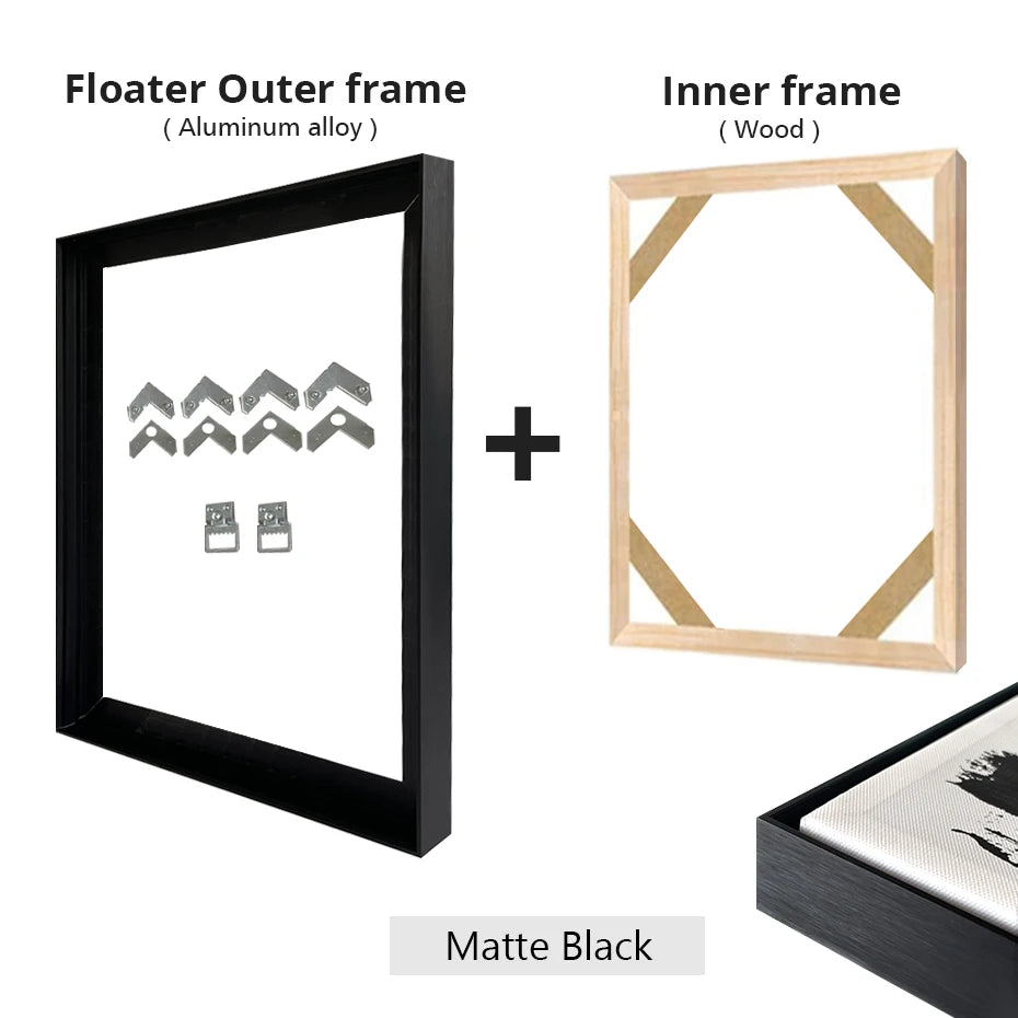 Light Gold - Contemporary Canvas Floater Frame DIY Kit