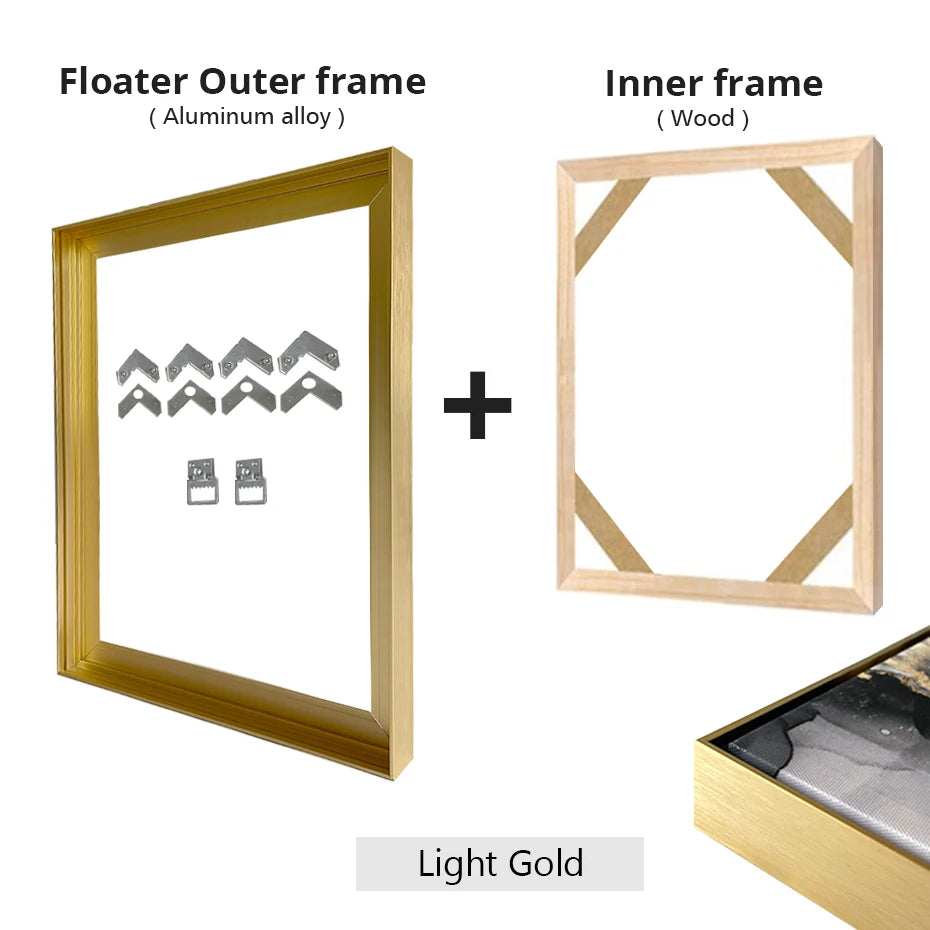 White - Contemporary Canvas Floater Frame DIY Kit