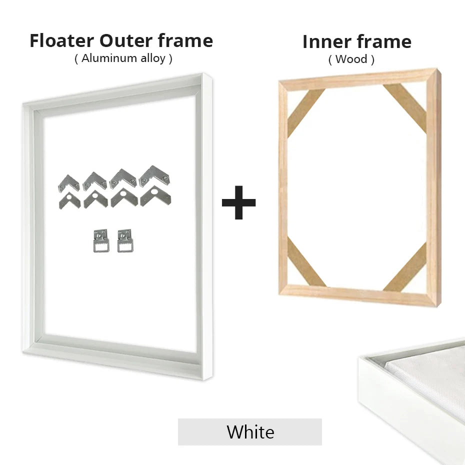 Matte Black - Contemporary Canvas Floater Frame DIY Kit