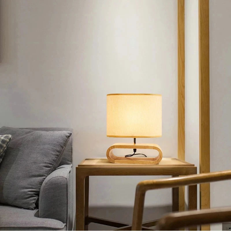 Elegant Eco-Friendly Wooden Table Lamp (12")